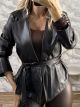 Lok-Leather Blazer Jacket-4653/Chocolat