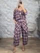 Lil-Crossover Front Pants Set-19195/Burgundy