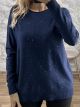 Zoz-Glitter Soft Sweater-1387/Navy Blue