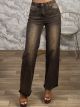 Strassed Highwaist Denim Pants-0054-1/Chocolat