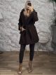 The-Hooded Belt Coat-26439/Chocolat