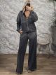 Faded Strassed Cotton Tracksuit-3010/Grey