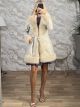 Lok-Eco Leather Fur Lapel-25068/Beige