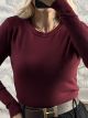 The-Soft Knitted Top-1218/Burgundy