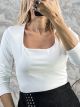 Zoz-Lycra Elastic Bodysuit-60769/White