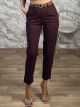 Lil-Viscose Elastic Belt Pants-2037/Burgundy