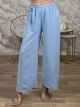 Wide Highwaist Belt Pants/Light Ciel