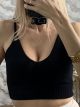 Knitted Viscose CropTop-1851/Black