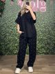 Viscose Pearled Oversize Set/Black