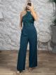 Sequins Jumpsuit-6435/Petrol
