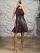 The-Leather Closs Mini Dress-49994/Burgundy