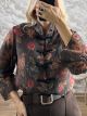 Lok-Viscose Floral JPNS Shirt-2597/Chocolat