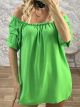 Ruched Sleeves Top/Lime