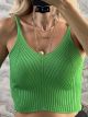 Knitted Viscose Cropped Top/Green