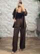 Zoz-Stripes Shirt & Pants Set-3388/Chocolat