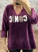 Lil-Velvet Leo Letters Sweatshirt-19451/Magenta