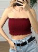 Wasp Nest Strapless Top/Burgundy