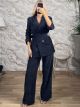Zoz-Velvet Suit-3366160/Navy Blue