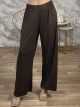 Plus Size Viscose Pants-211172/Chocolat