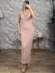 Retro Lace Maxi Dress-6288/Pink