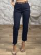 Lil-Viscose Elastic Belt Pants-2037/Navy Blue