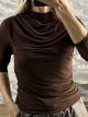 The-Tulle C-ThroughSleeves Top-5251/Chocolat