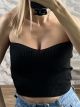 Knitted Strapless Top/Black 