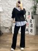 Viscose Layer Shirt Set-3346/Black