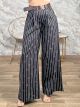 Cherries&Stripes Belt Pants-6834/Black