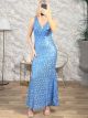 Sequinned Sleeveless Maxi Dress/Ciel