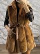 Spi-Furry Leather Belt Vest/Camel
