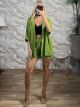 Viscose Casual Kimono Shorts Set/Lime