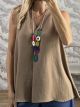MultiChrome Necklace Ve Sleeveless Top-24789/Beige