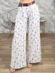 Cherries&Stripes Belt Pants-6834/White