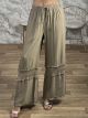 Boho Linen&Viscose Pants-6221/Beige