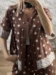 Shortsleeved Embroidered Shirt-80104/Chocolat