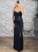 The-Sequinned Maxi Dress-58723/Black
