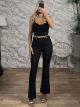 The-Suede Top&Pants Set-3126/Black