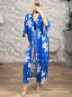 Satin Long Belt Kimono-1591/Blue
