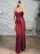 The-Sequinned Maxi Dress-58723/Wine Red
