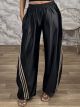 The-Satin ThreeStripes Pants-51888/Black