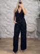 The-Velvet Textured Vest Suit-8819/Black