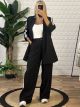 Stripes Casual Suit/Black