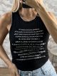 Strassed Letters Rip Top-006/Black