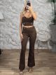The-Suede Top&Pants Set-3126/Chocolat
