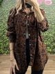Leopard Button Shirt/Camel