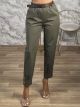 Ankle Buttons Belt Pants-1693/Khaki