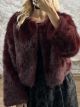 The-Eco Fur Bolero-25115/Burgundy