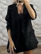 Matte Leopard Leather Σακάκι-247036/Black