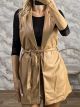 The-Leather Long Vest-11785/Camel
